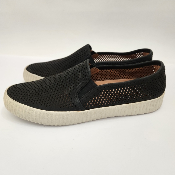 Frye perforated black white leather slip on sneaker - Picture 3 of 13